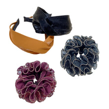 將圖片載入圖庫檢視器 Color temperament simple wide edge headband leather headband wash headband two piece set
