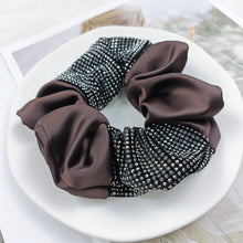Load image into Gallery viewer, Diamond-encrusted intestine ring satin silky high-end hair accessories large intestine ring hair rope hair ring
