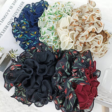 Load image into Gallery viewer, Japanese and Korean popular fresh broken flower double-layered edge large intestine ring hair accessories
