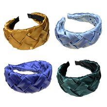 Load image into Gallery viewer, Retro satin cross headband high-grade hair accessories simple cloth art wide edge solid color headband four pieces set
